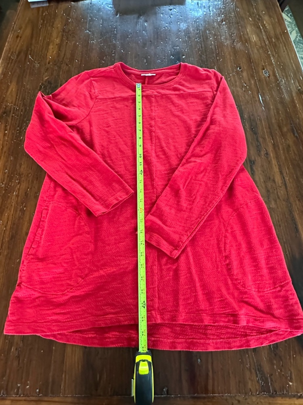 J.Jill Red Long Sleeve Tunic Top XL
